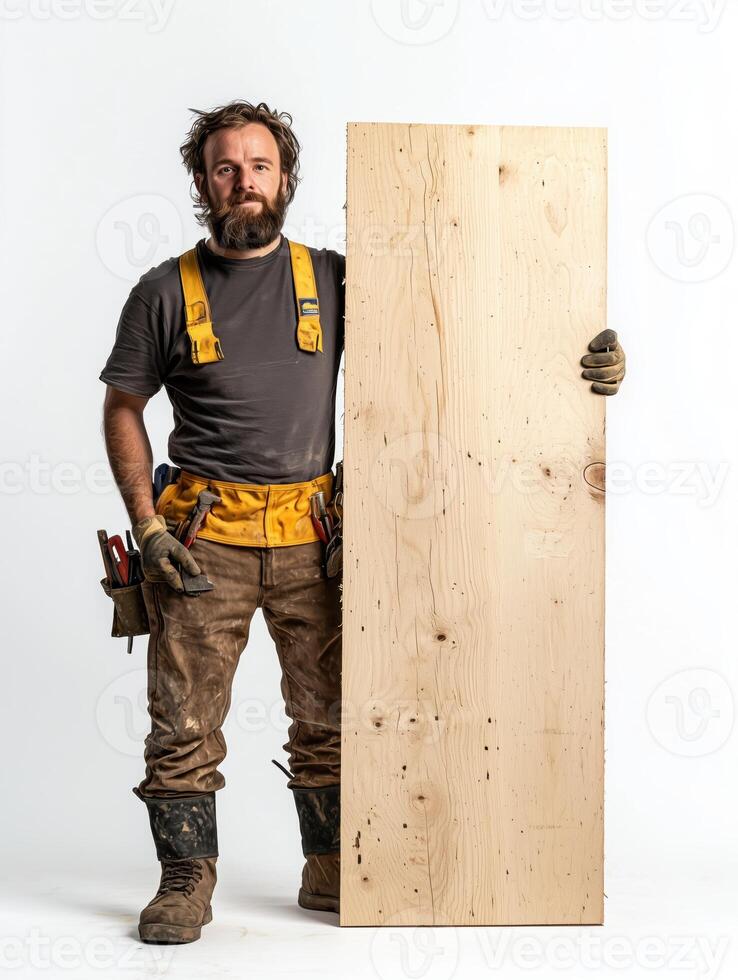 Hands-On Carpenter Posed for Professional Shot photo