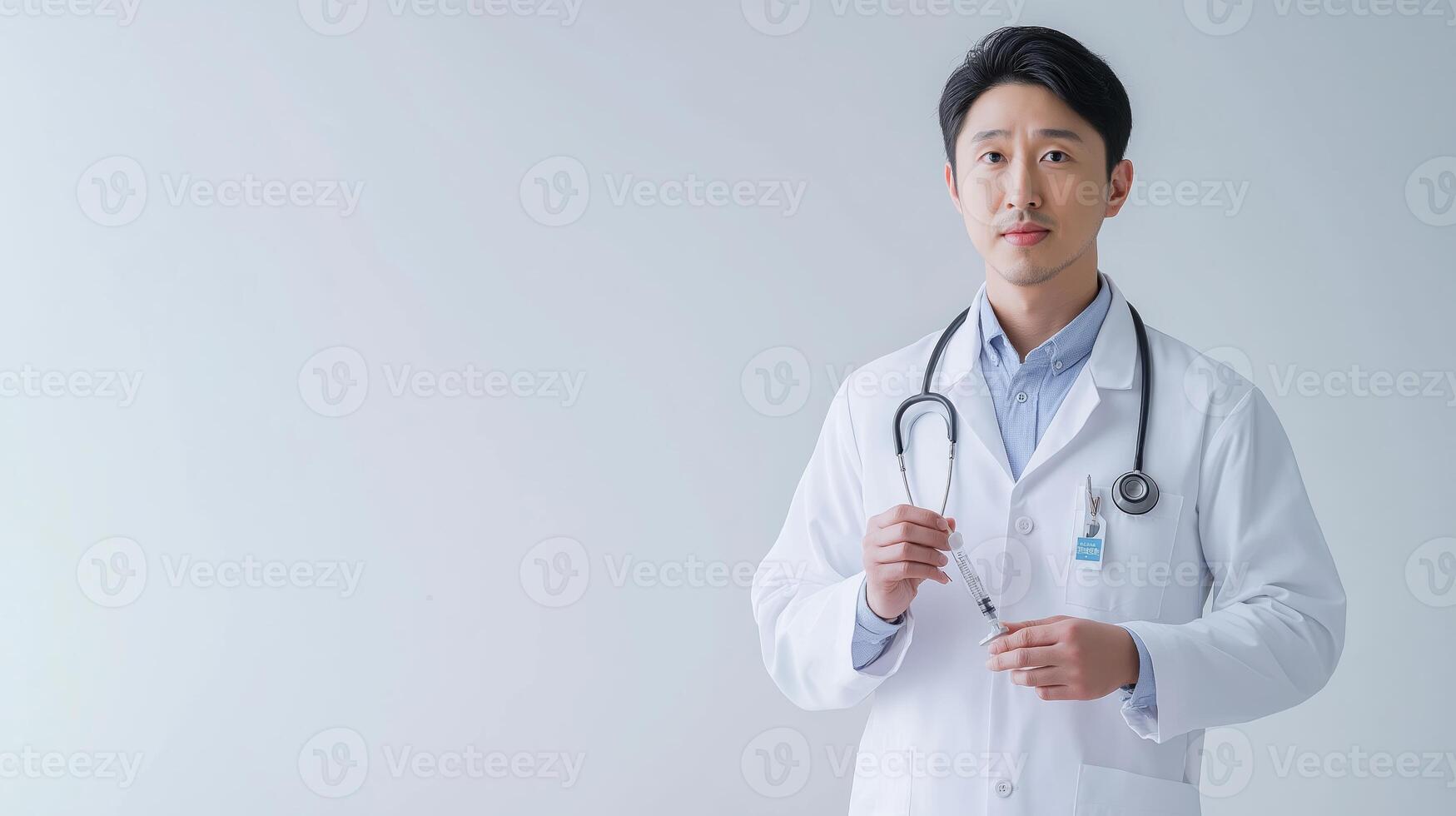 Doctor in White Coat Preparing for Medical Procedure photo