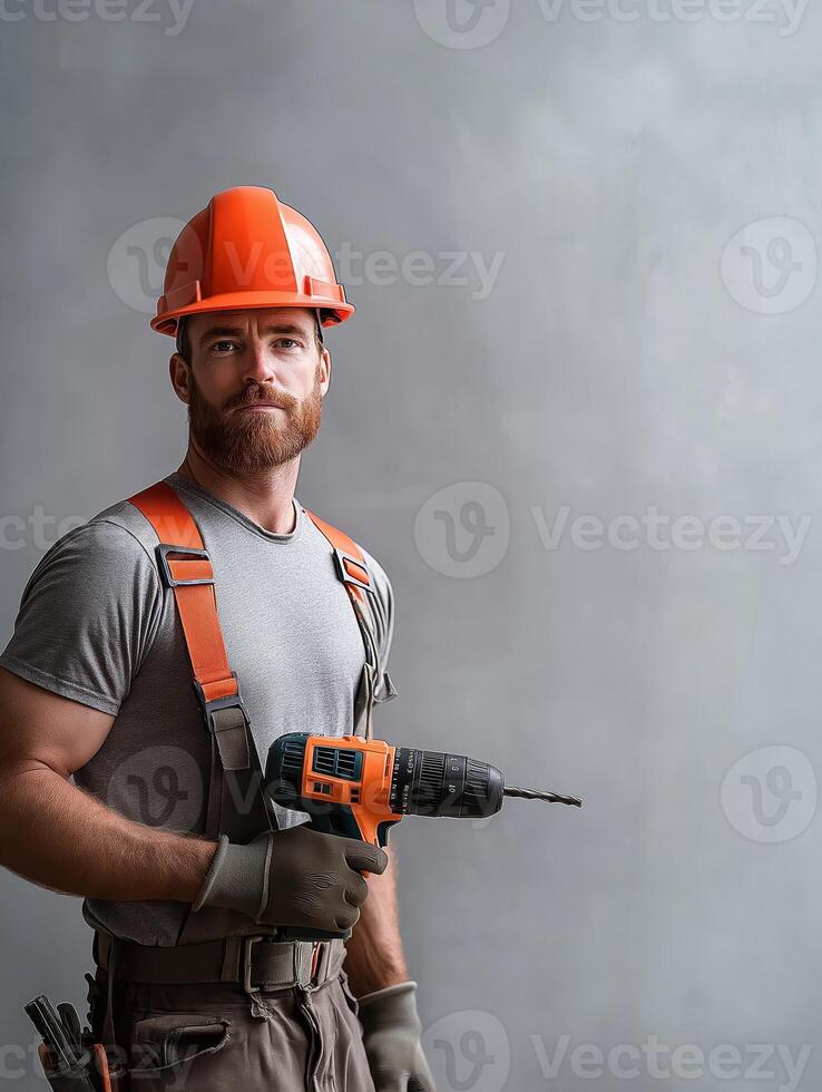 Minimalist Gray Background Featuring Construction Professional photo