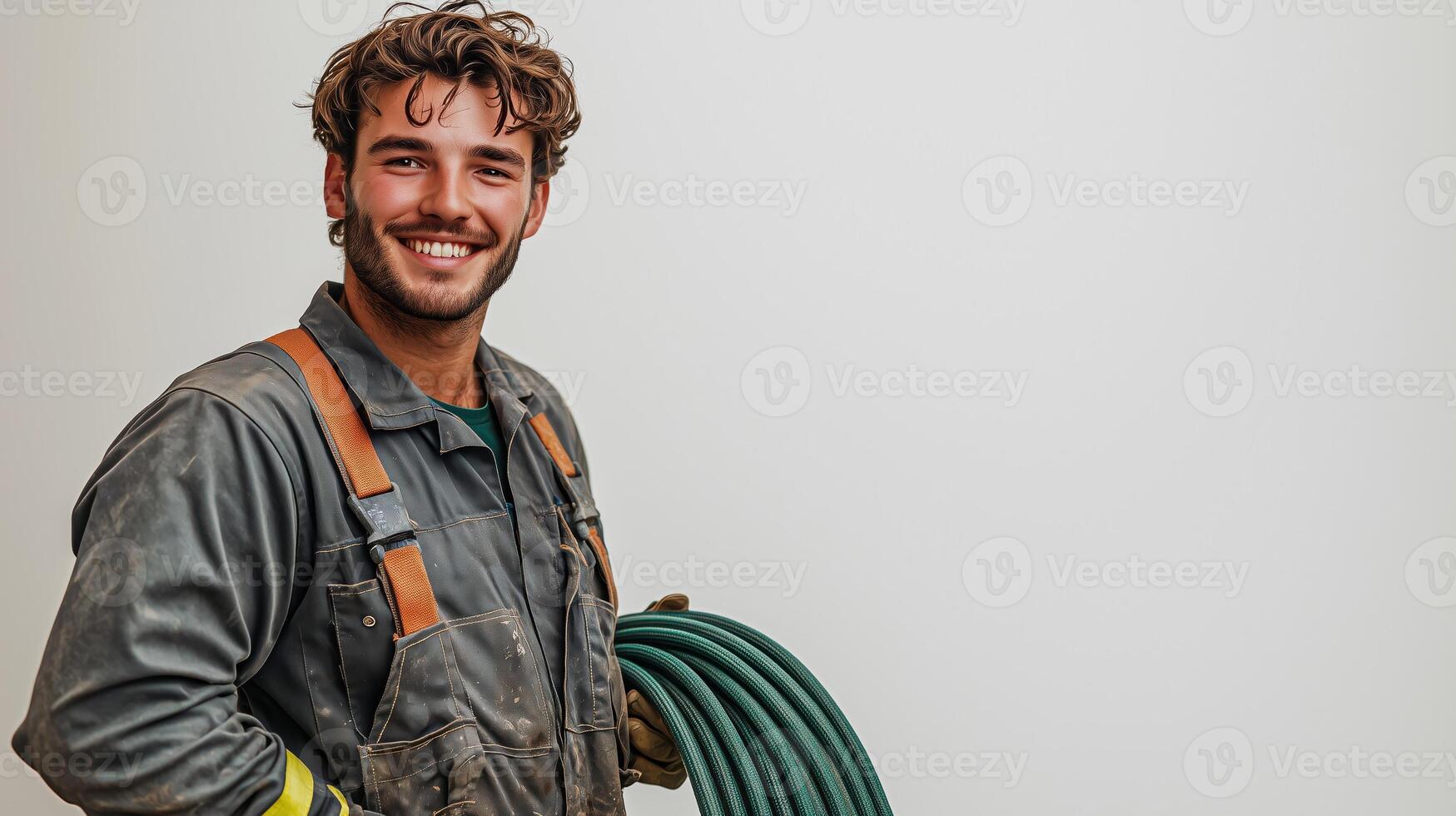 Gardener Displaying Tools of the Trade with Friendly Smile photo