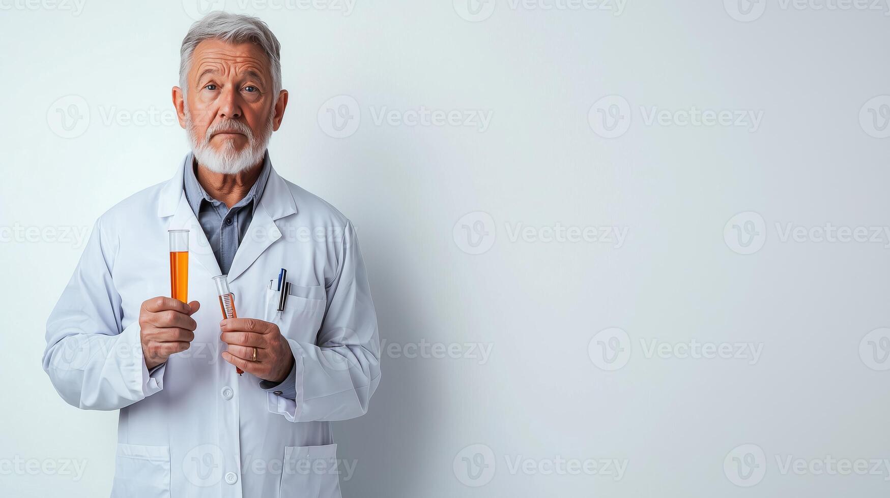 Researcher in Lab Coat Ready for Scientific Discovery photo