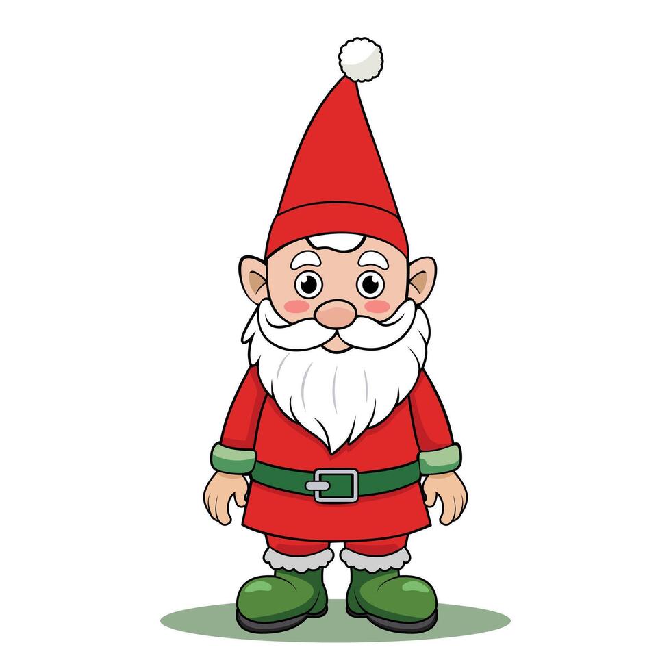Cartoon Christmas Gnome isolated on white background vector