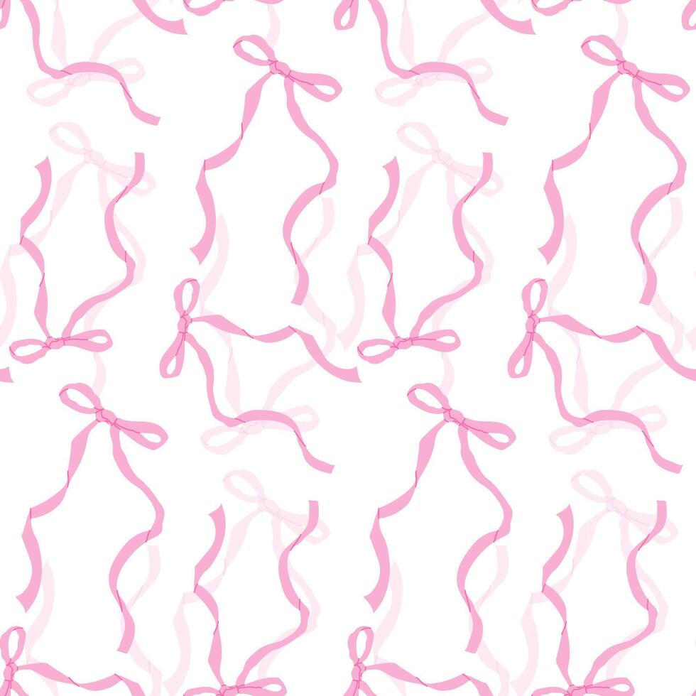 Elegant pink ribbon pattern on a white background for decorative purposes in crafting projects vector