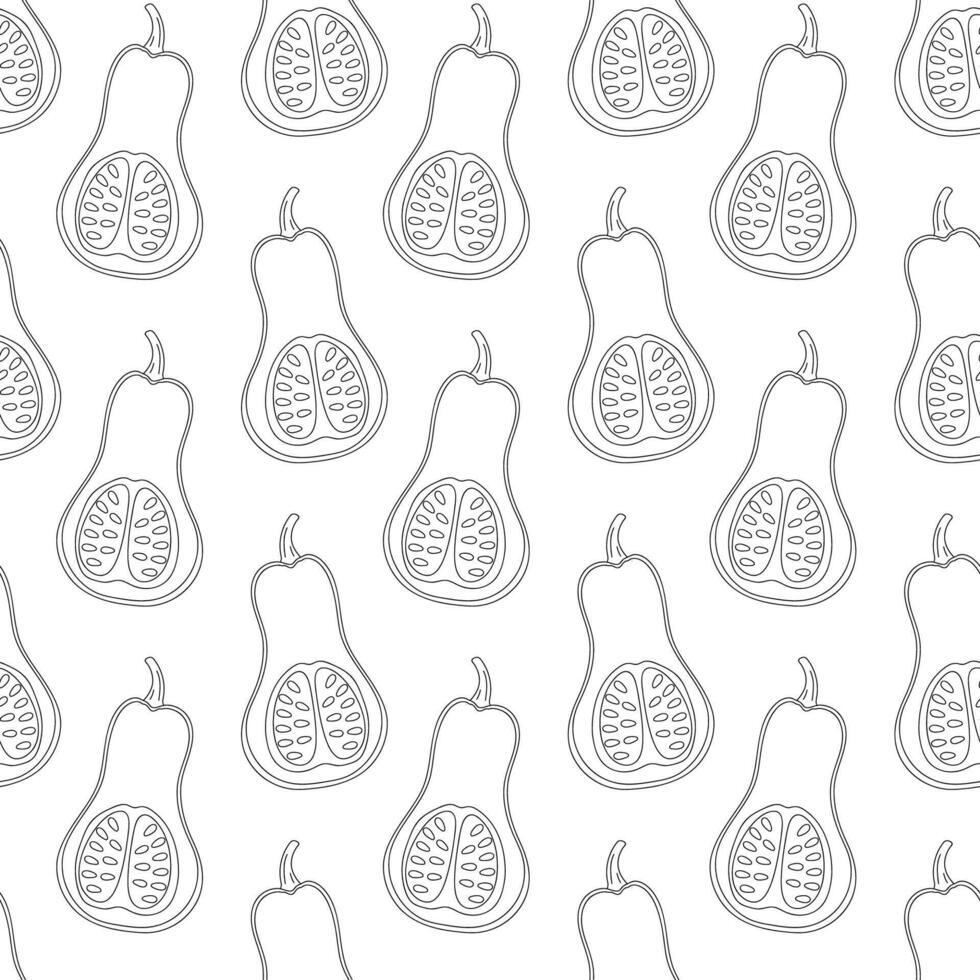 Illustration of sliced ripe pears arranged in a repeating pattern on a white background vector