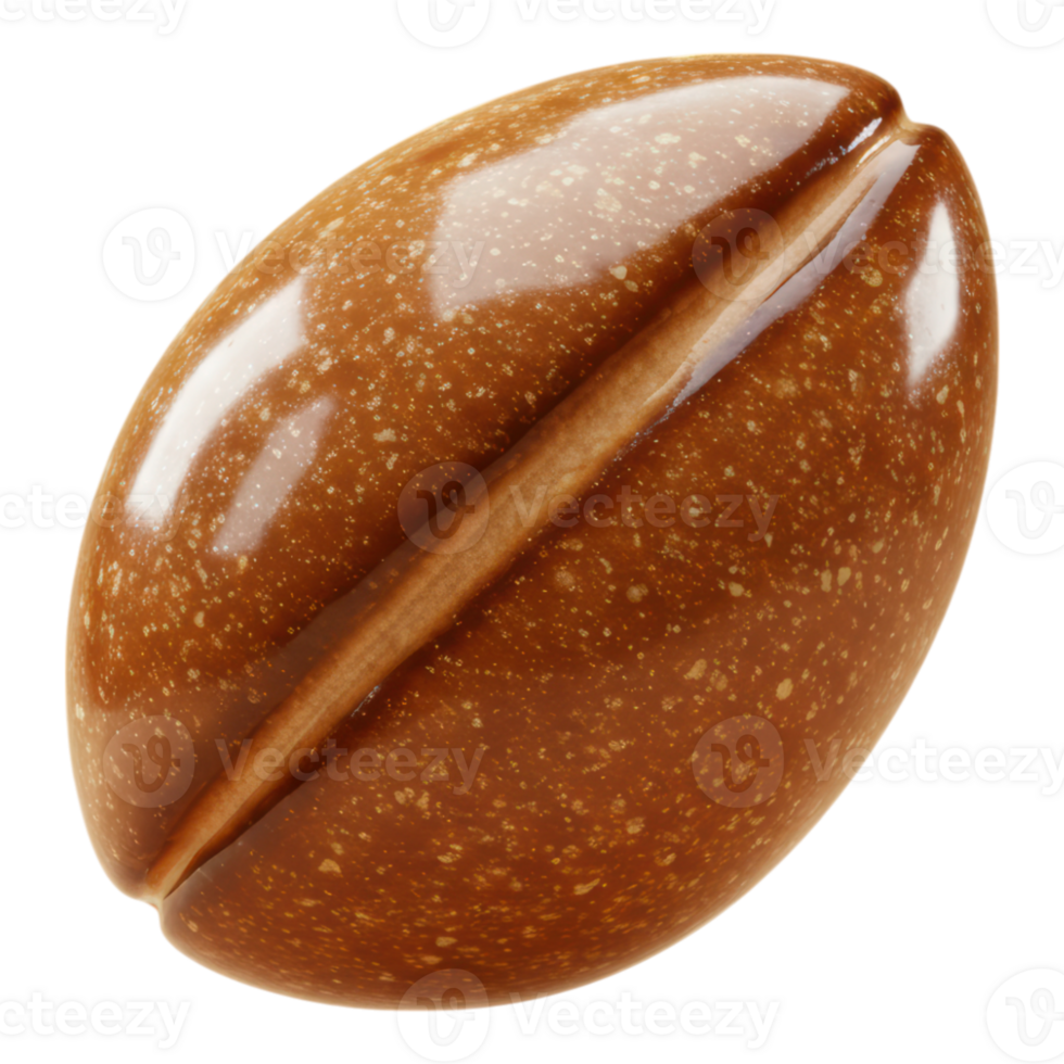 Brown Teff Grain 3D Render with Glossy Surface Transparent Background png