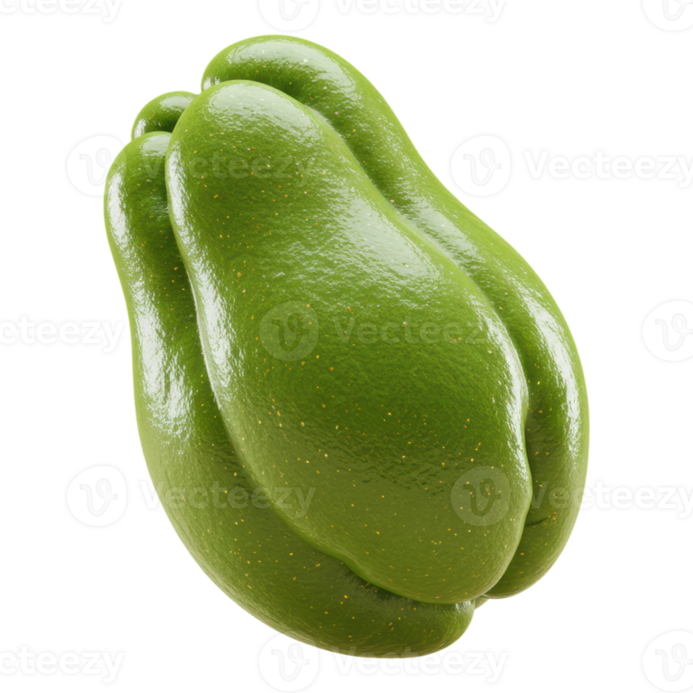 Fresh Green Chayote with Transparent Background png