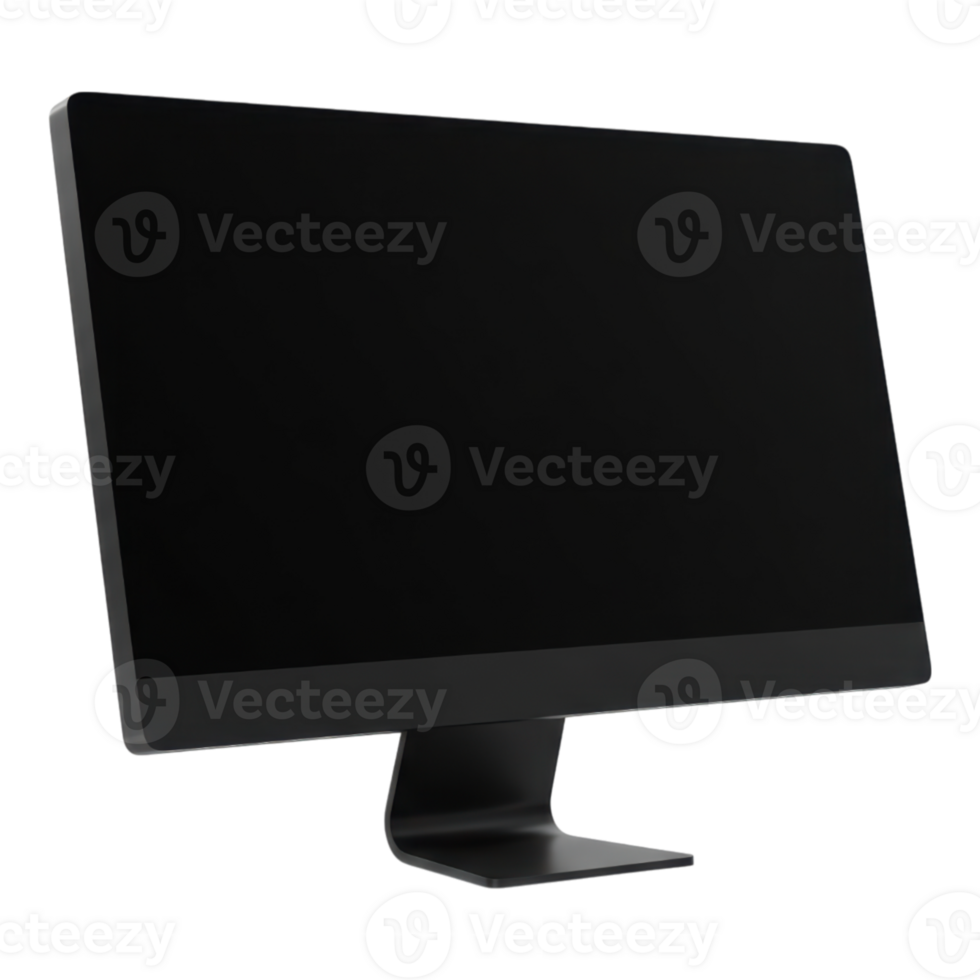 Modern Desktop Computer Monitor with Transparent Background for Digital Display png