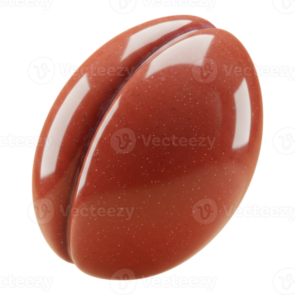 Glossy Reddish Brown Cocoplum 3D Render with Transparent Background png