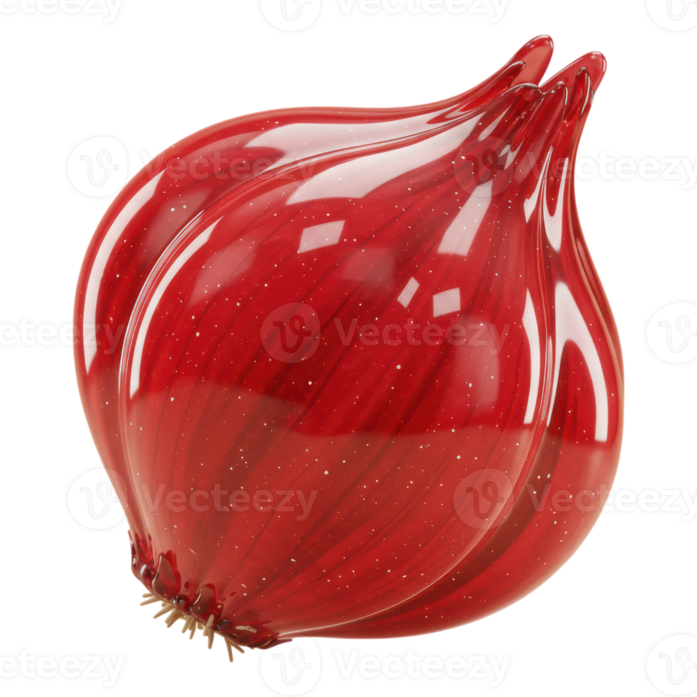 Red Onion 3D Render Transparent Background png