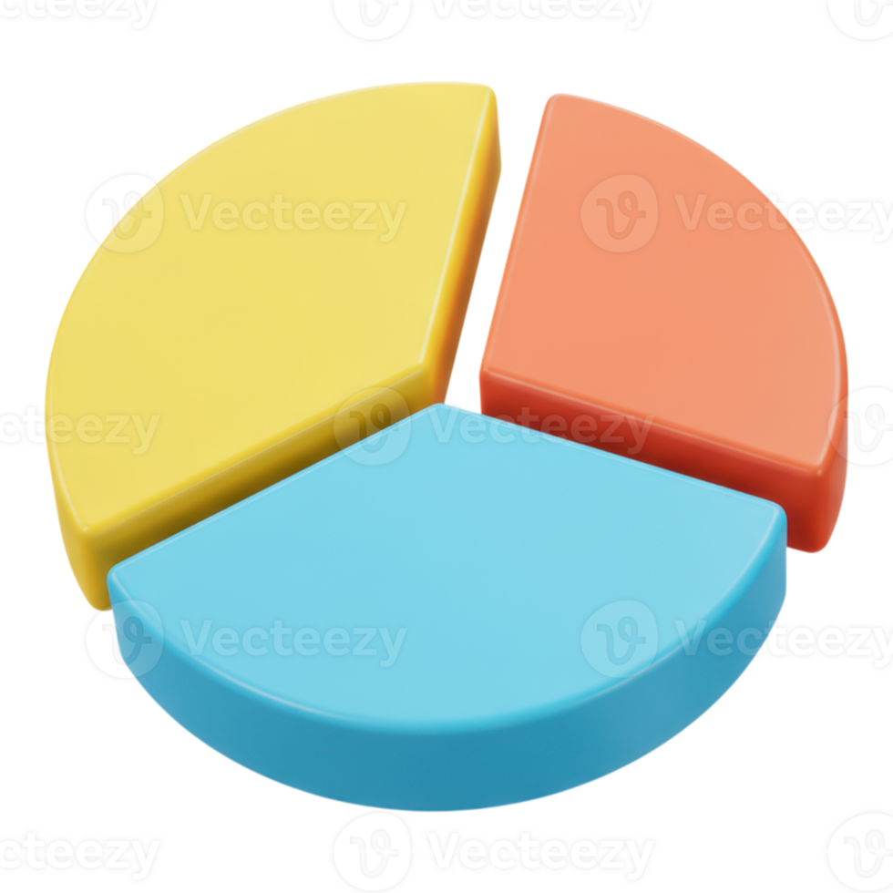 3D Pie Chart Three Segments Transparent png