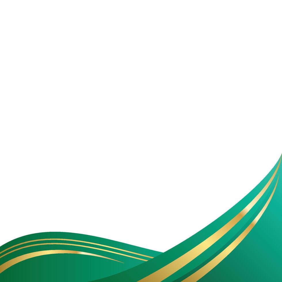 Emerald and Gold Curve Corner Border vector