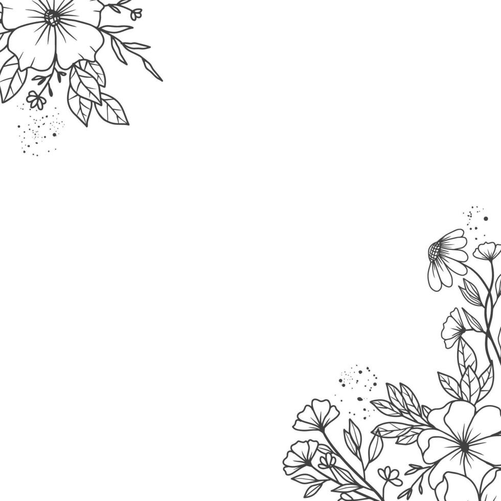 Floral corner on white background vector
