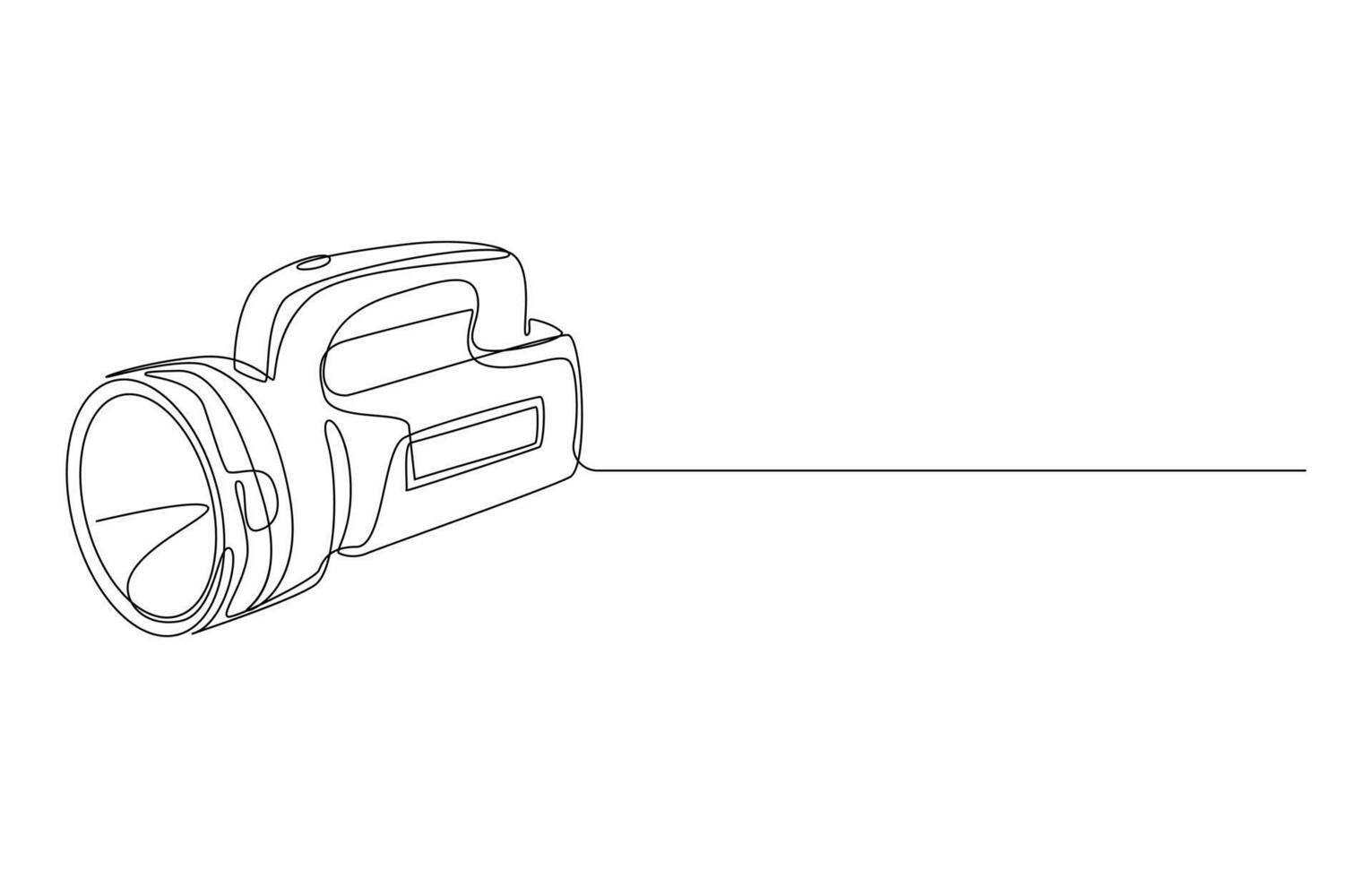 Continuous Line Drawing of a Flashlight vector