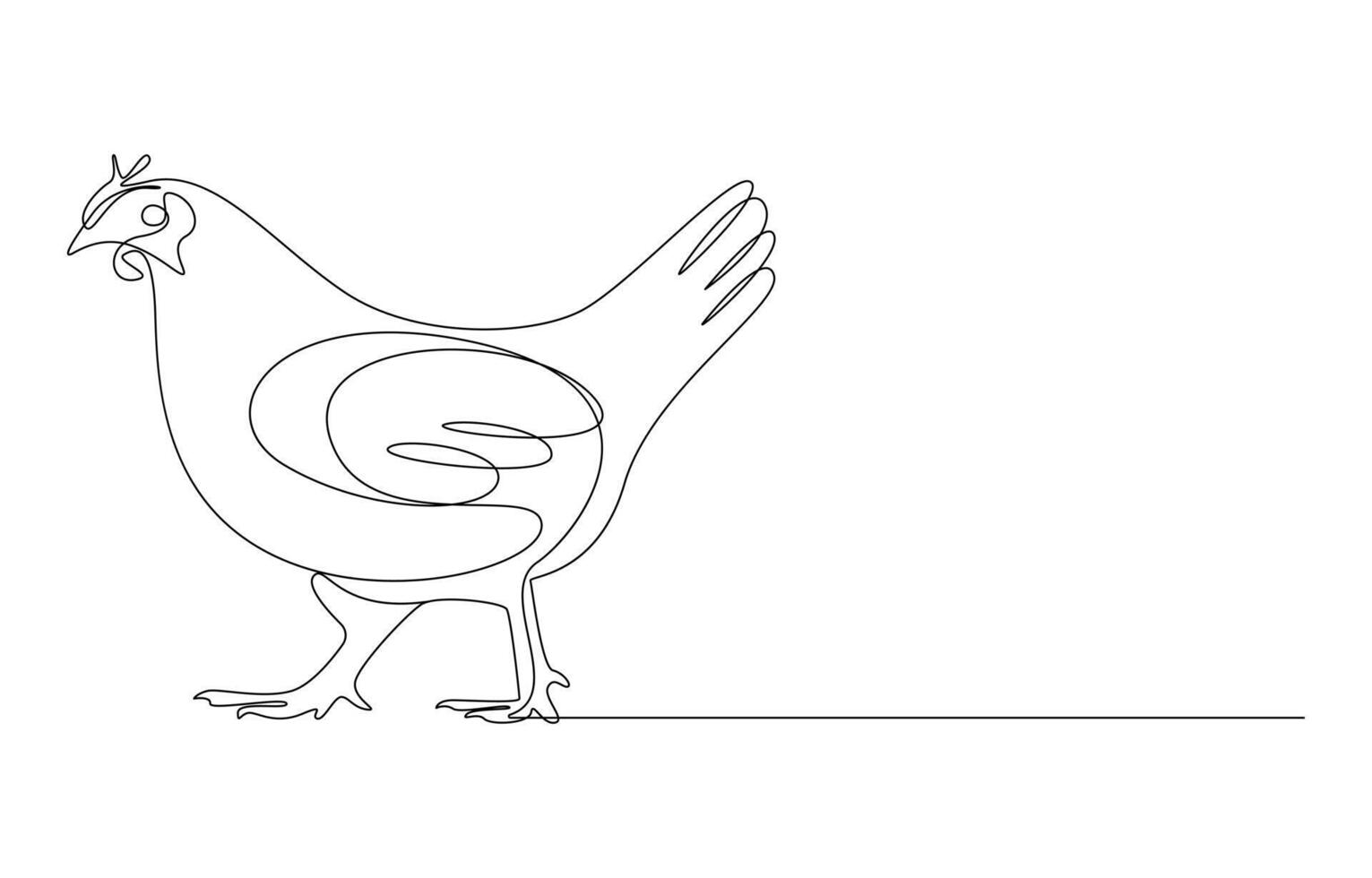 Elegant Line Art A Single Line Depicting a Chicken in Profile vector