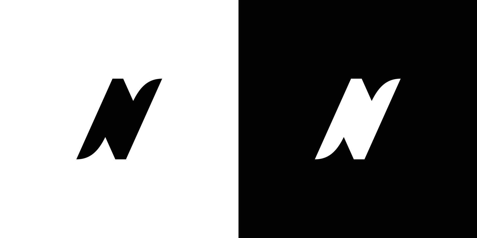 Modern and simple N initials logo design vector