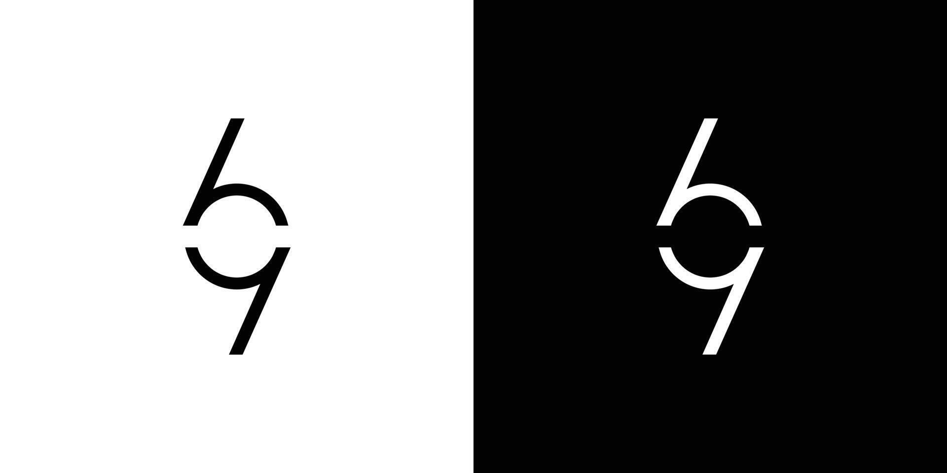 Simple and unique number 69 logo design vector