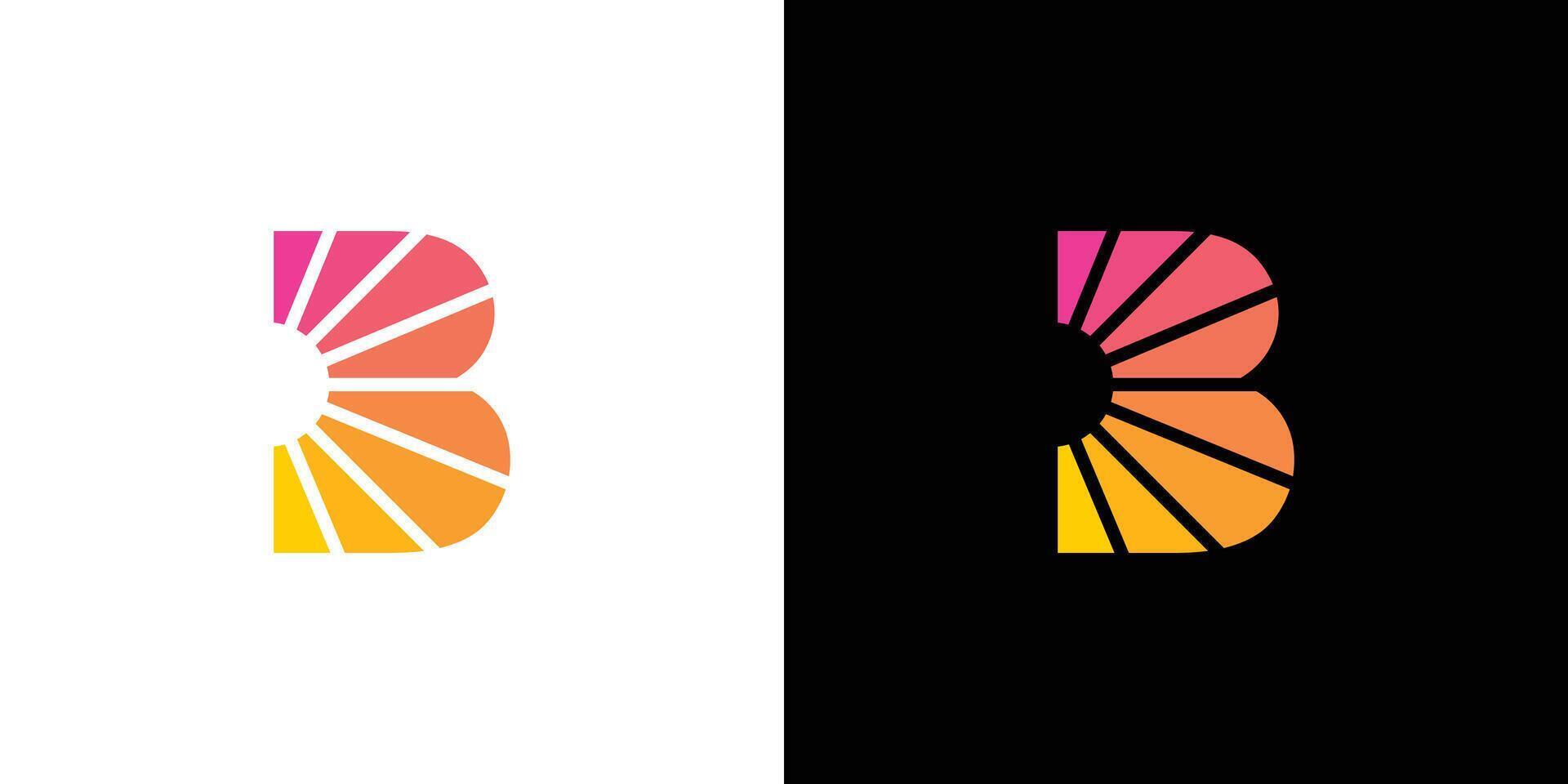 Modern and professional initial B bright logo design vector