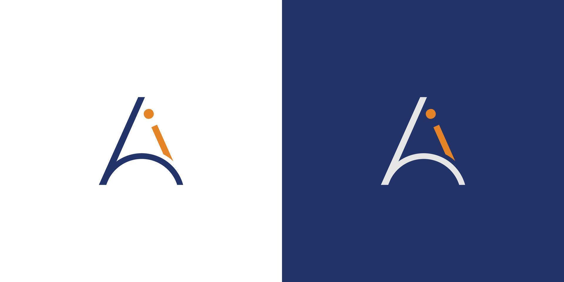 Modern and unique AI logo design vector