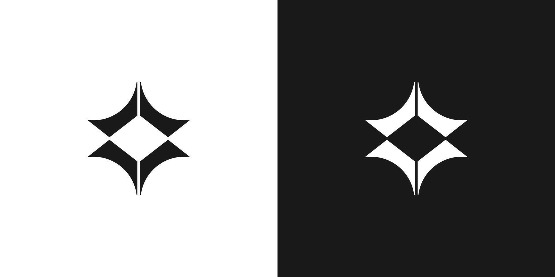 Abstract and cool star icon logo design vector