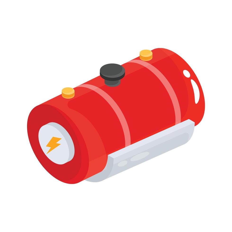 A trendy 2d style icon of power cell vector