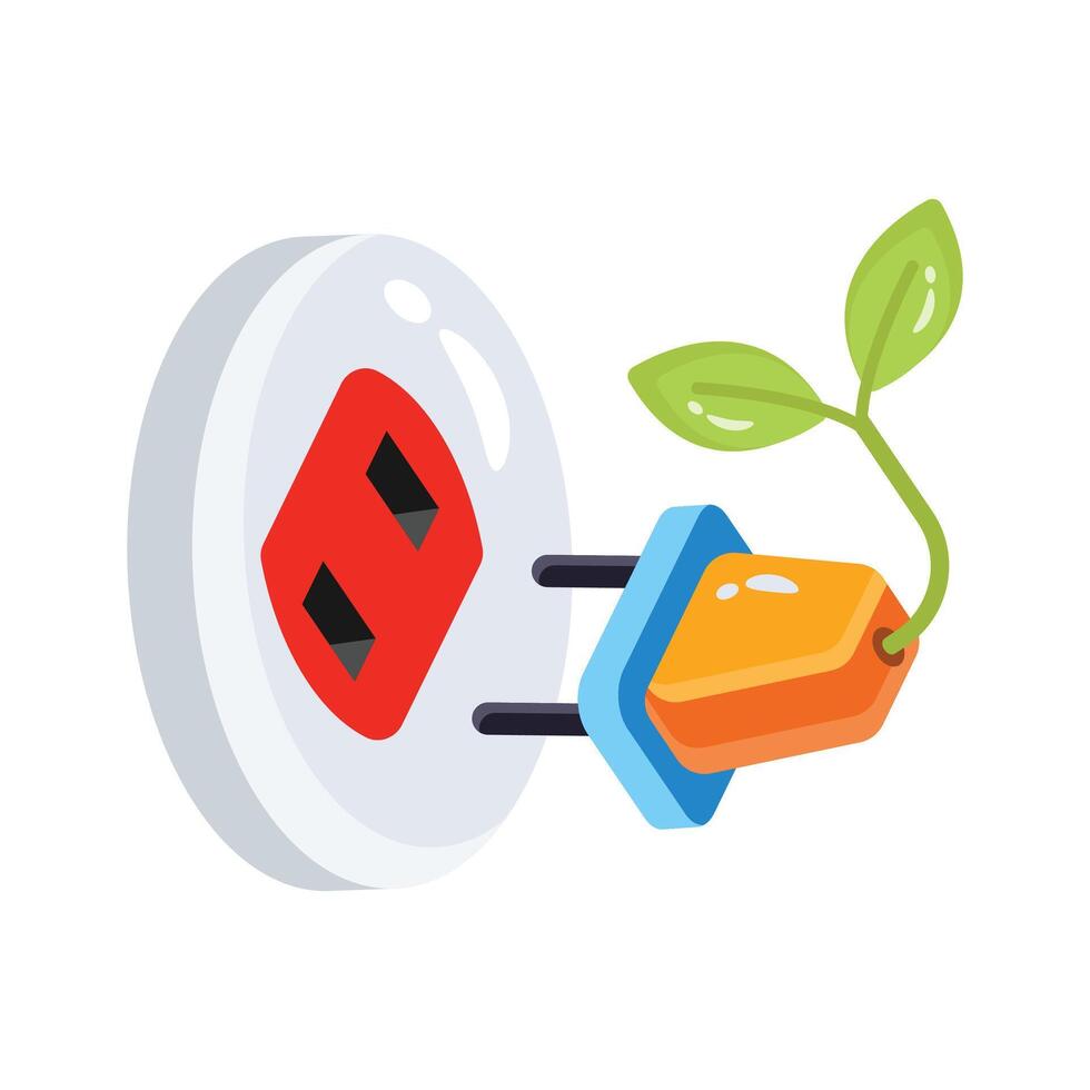 A premium 2d icon illustrating eco plug with socket vector