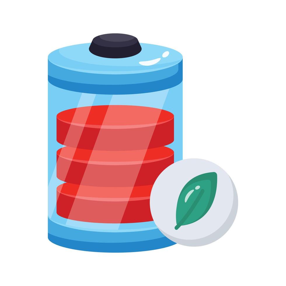 A 2d style icon of eco charging is ready for premium use vector