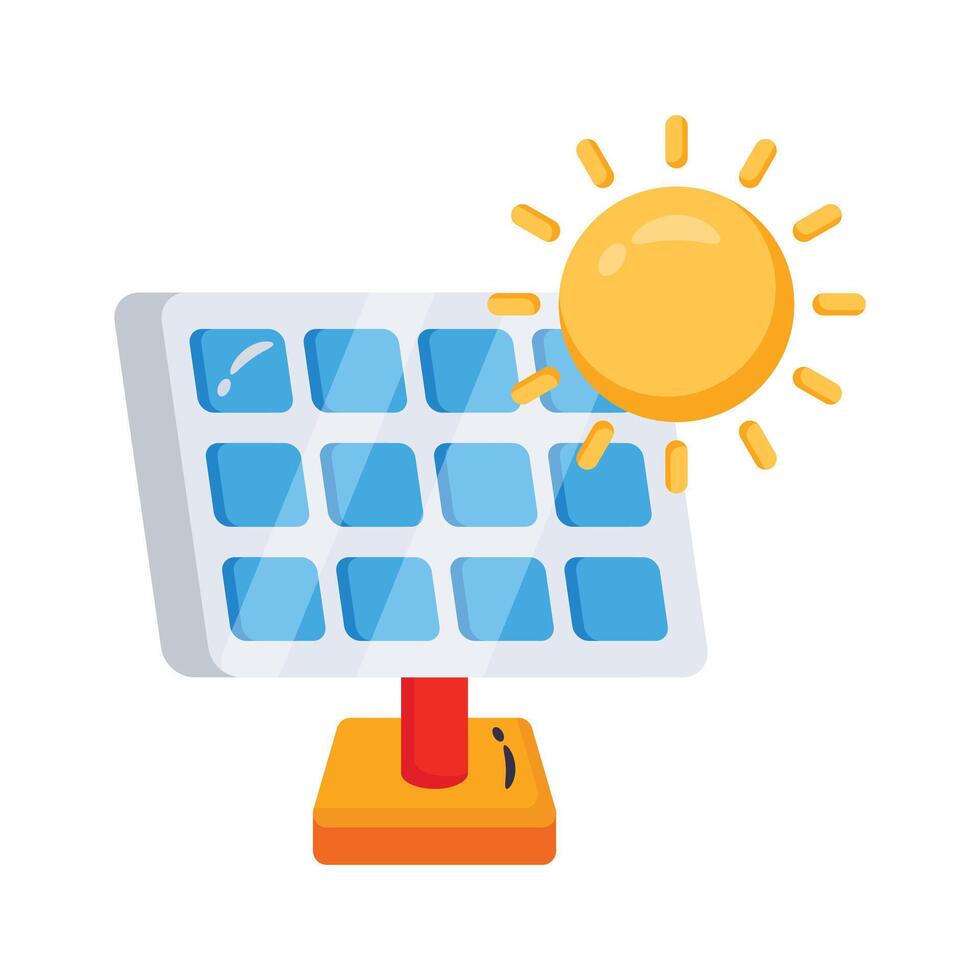 Grab this 2d icon representing solar energy panel vector