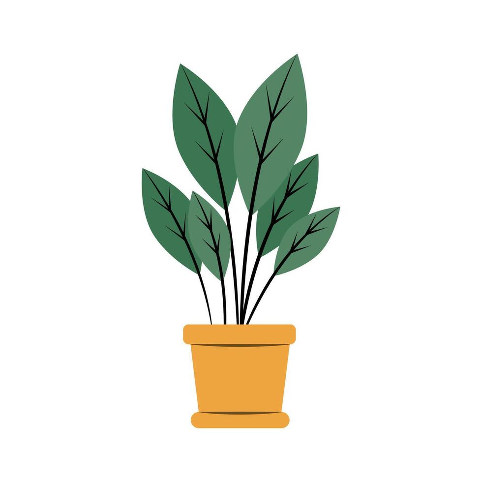 A Stylish Indoor Plant Displayed Within a Decorative Pot to Enhance Your Living Space vector