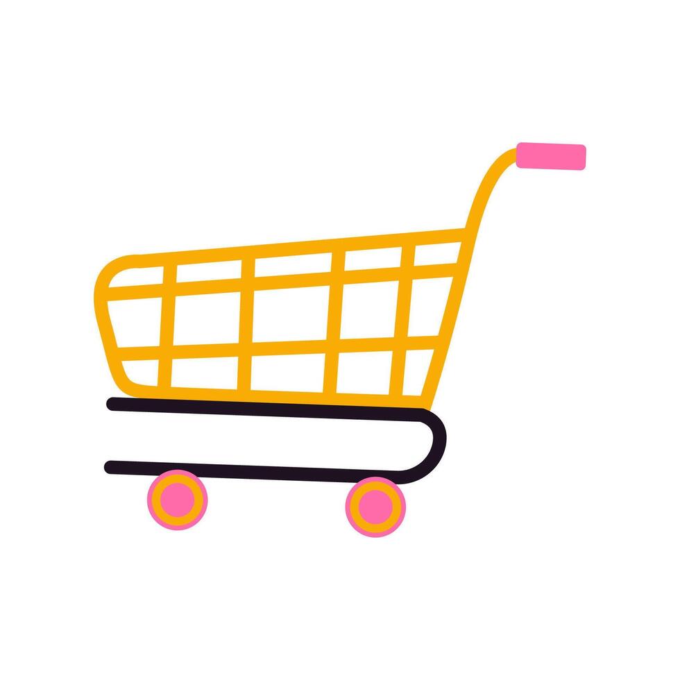Shopping cart design on a white background showcasing modern and vibrant colors for digital and print media vector