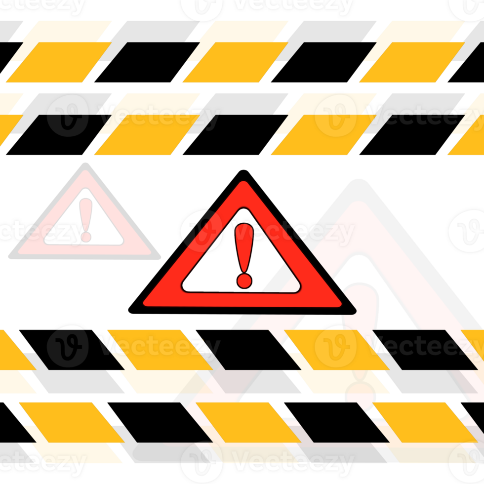 A warning sign with a yellow triangle and red triangle png