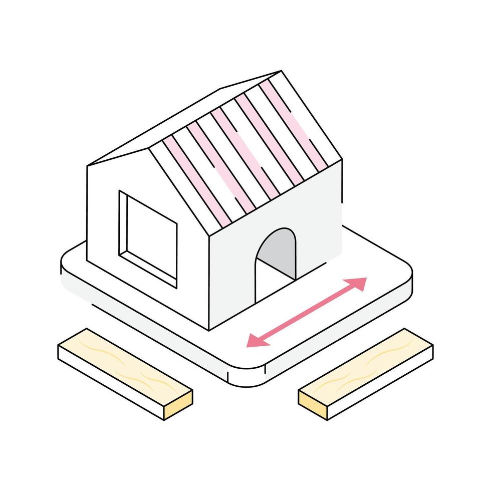 An isometric icon showcasing home measurement details vector