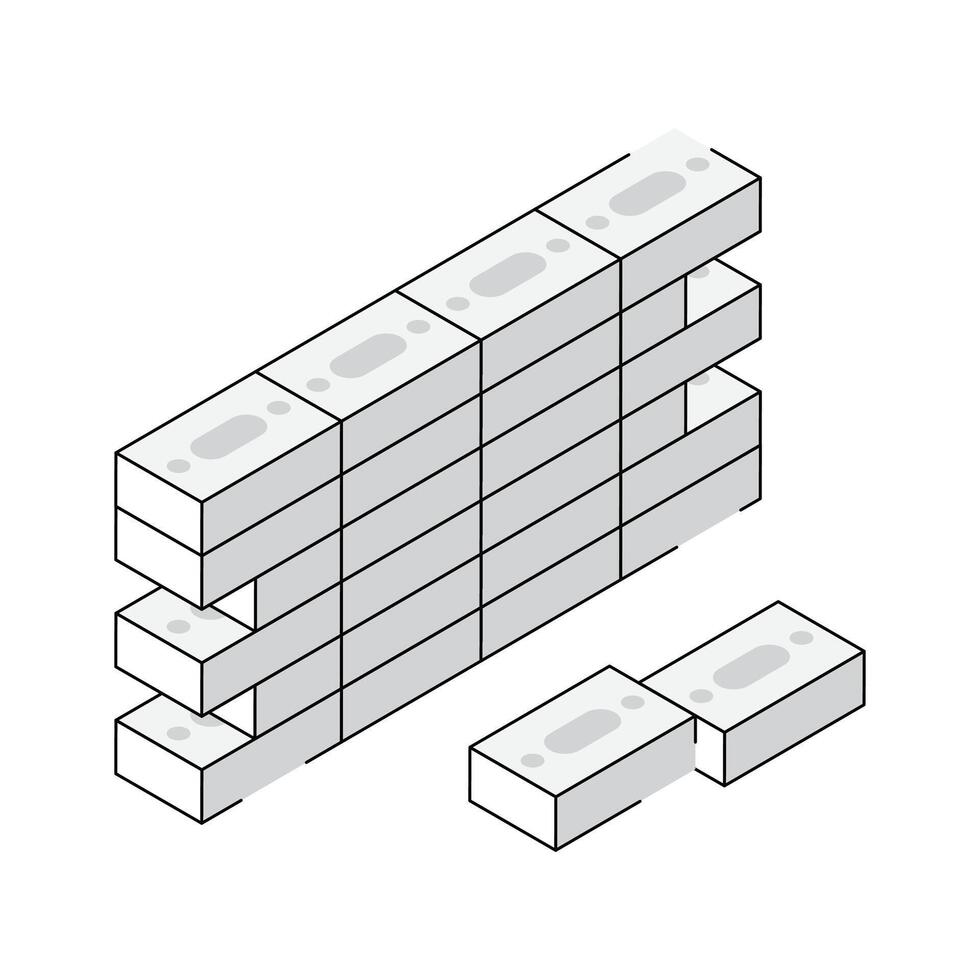 Check out this isometric icon of bricklaying work vector