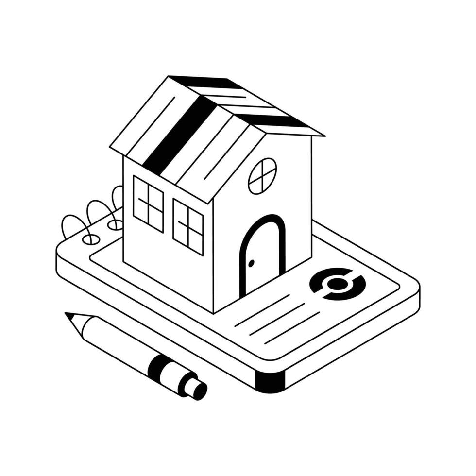 Get a glimpse of this isometric property contract icon. vector