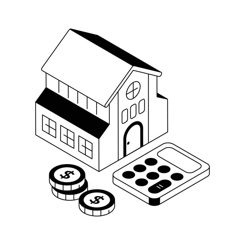 An isometric icon showcasing effective home budget planning. vector