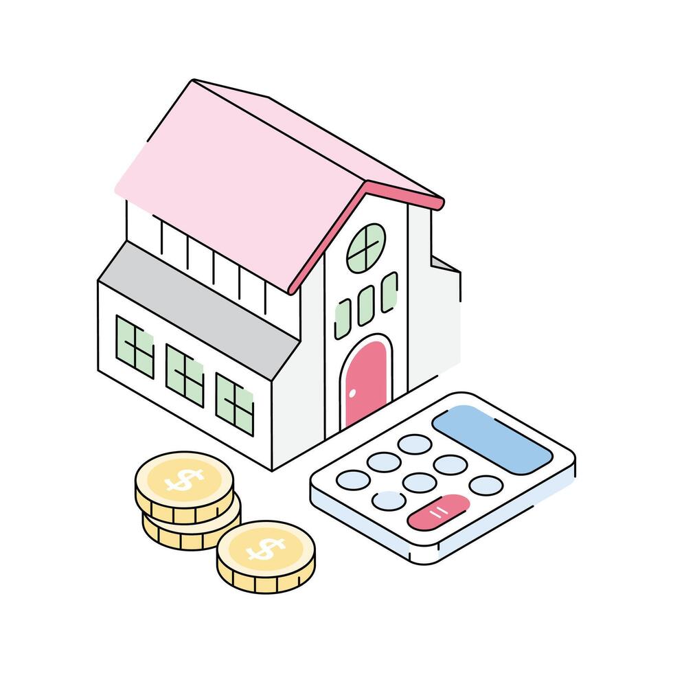 An isometric icon showcasing effective home budget planning vector