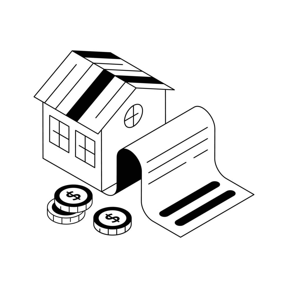 A captivating isometric icon of purchasing property. vector
