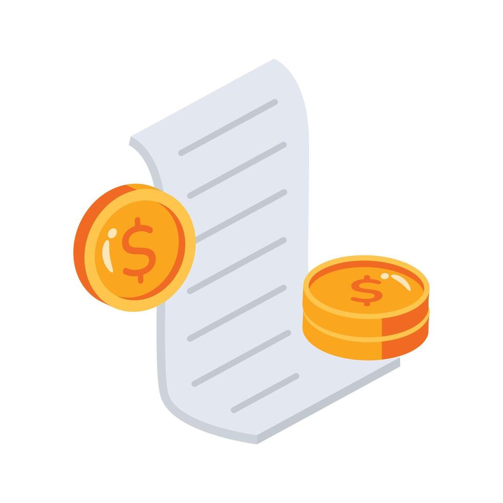 Easy to edit 2d icon of total bill receipt vector