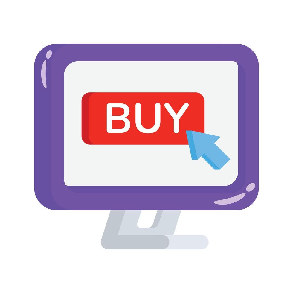 A modern 2d icon of buy online screen vector