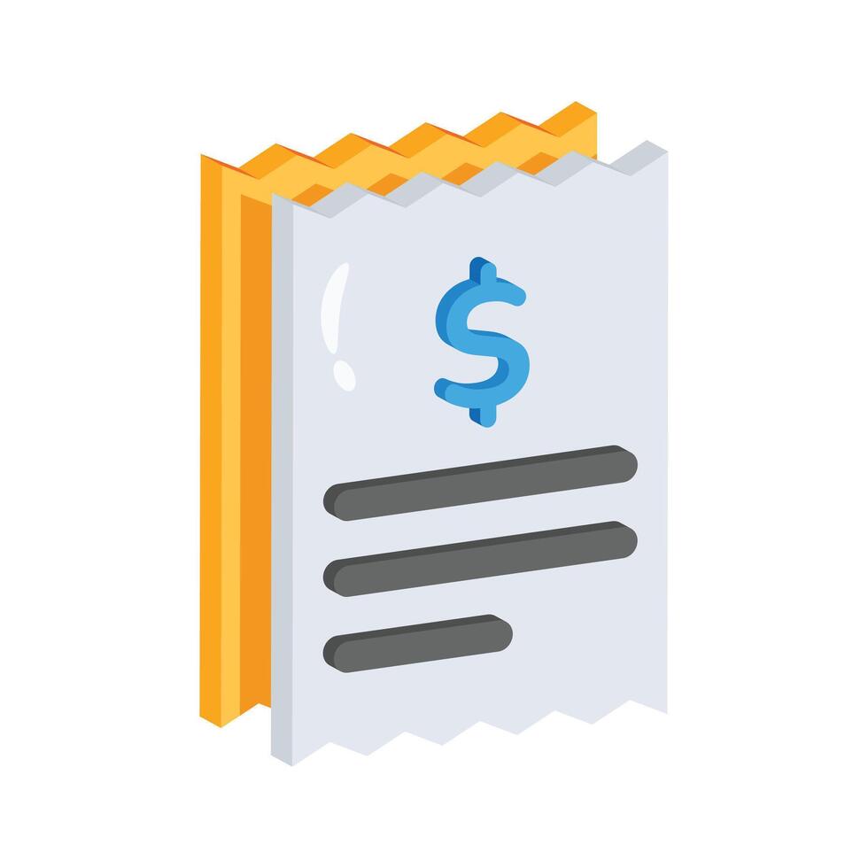 Grab this 2d style icon of printed invoice sheet vector