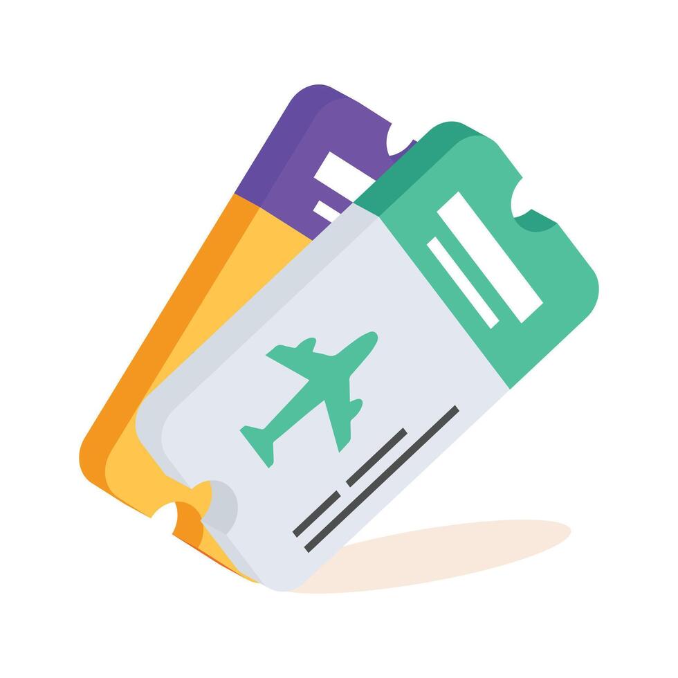 Easy to edit 2d icon of summer trip tickets vector