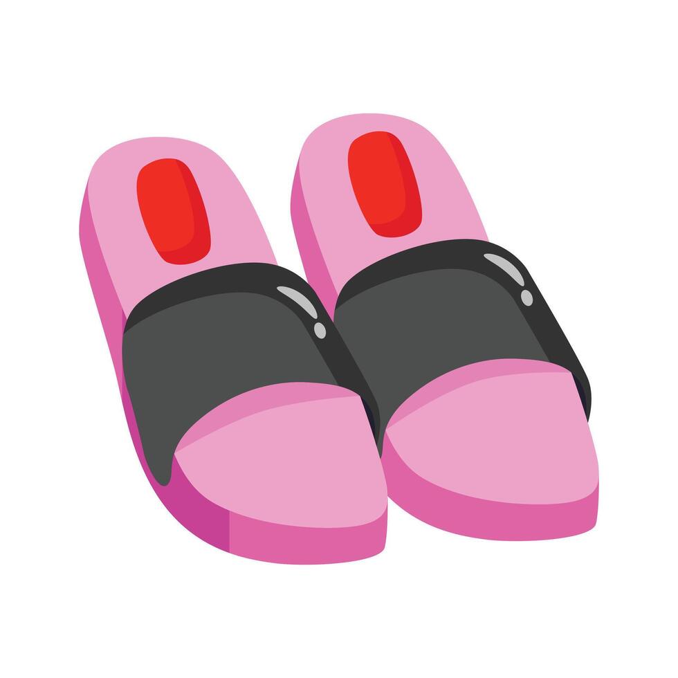 A modern 2d icon of comfy summer slippers vector