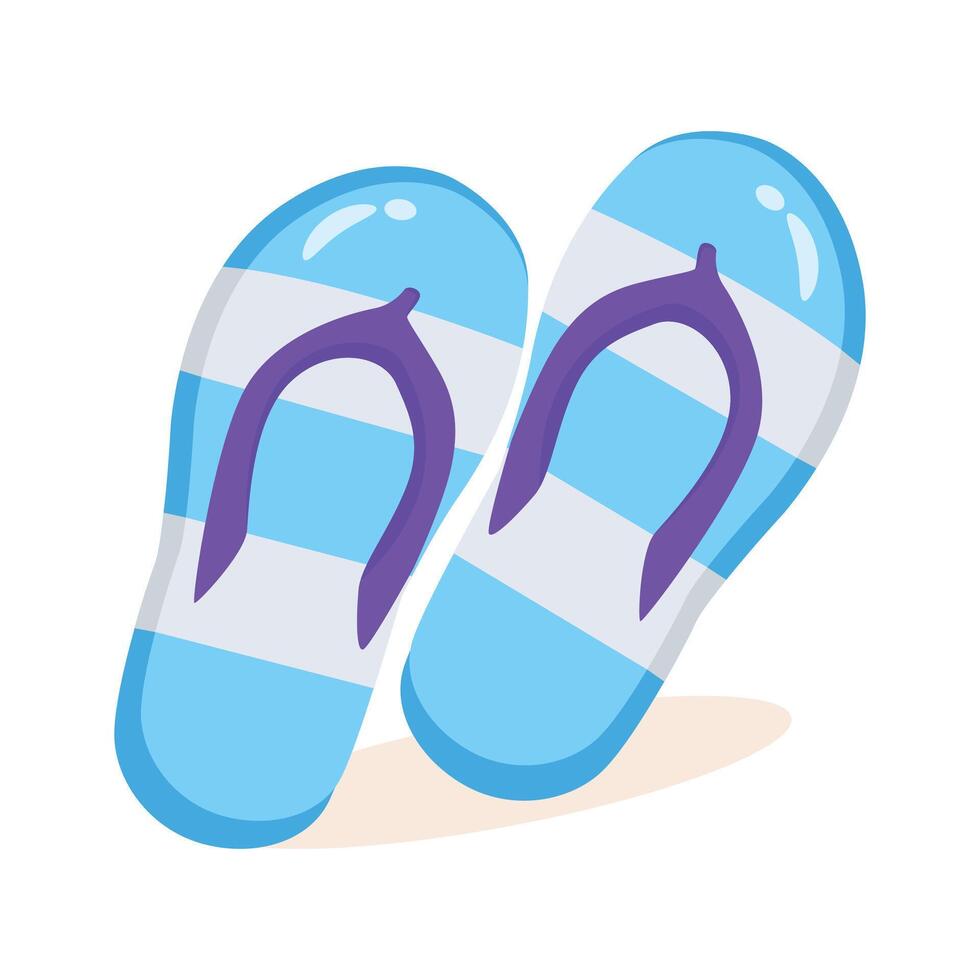 A trendy 2d style icon of striped flip flops vector
