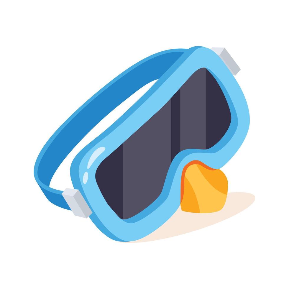 Trendy 2d icon of diving glasses snorkel gear vector