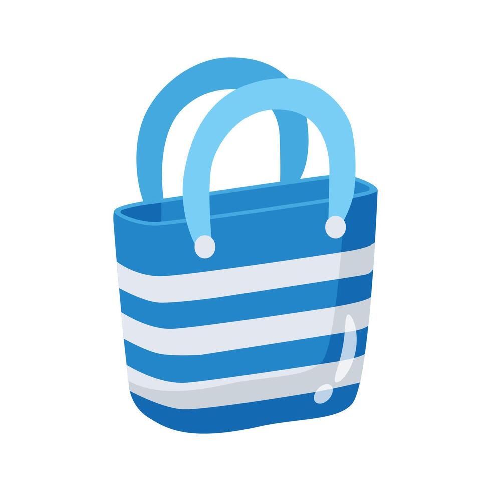 Check out this 2d icon of cute beach tote vector