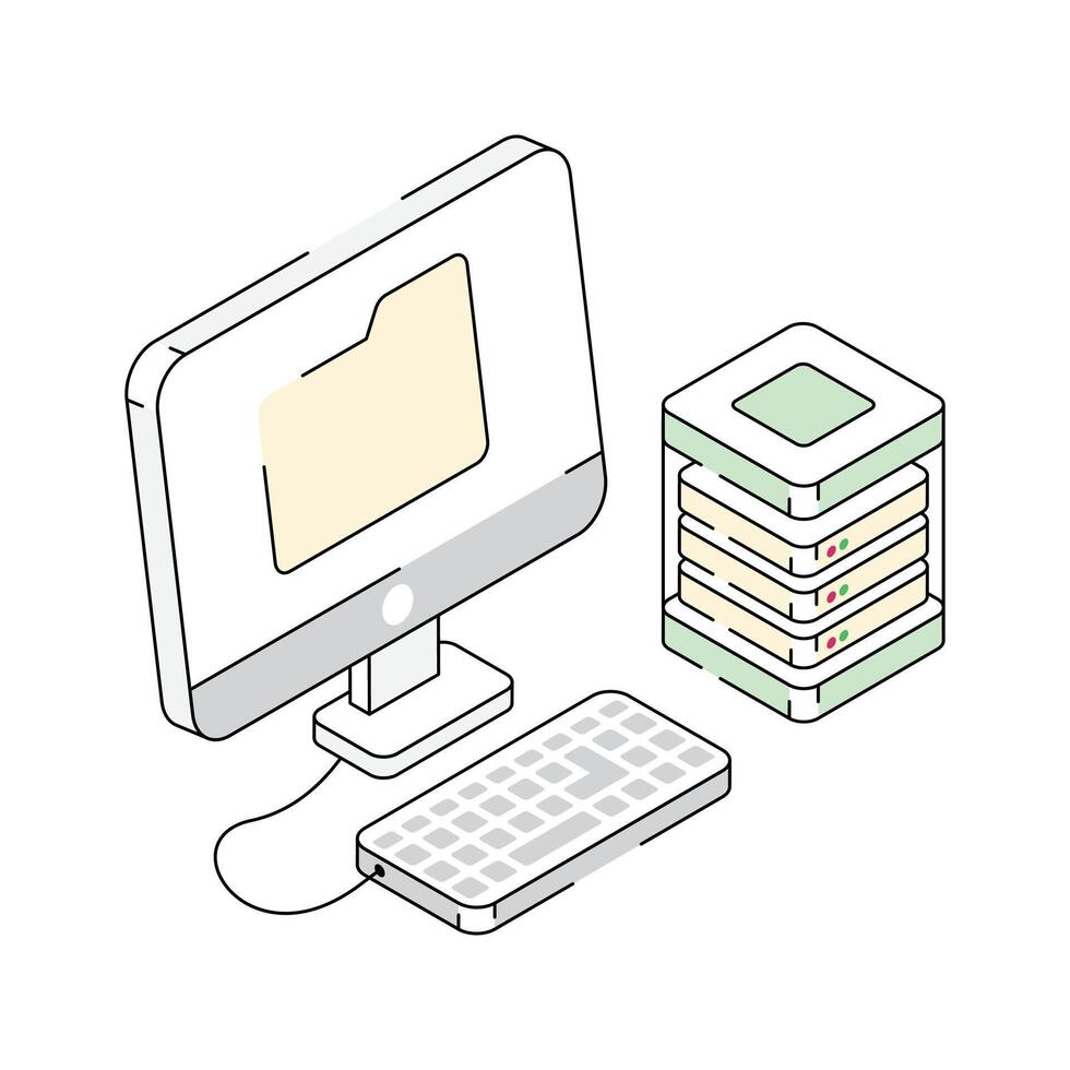 Well crafted isometric icon for advanced data server use vector