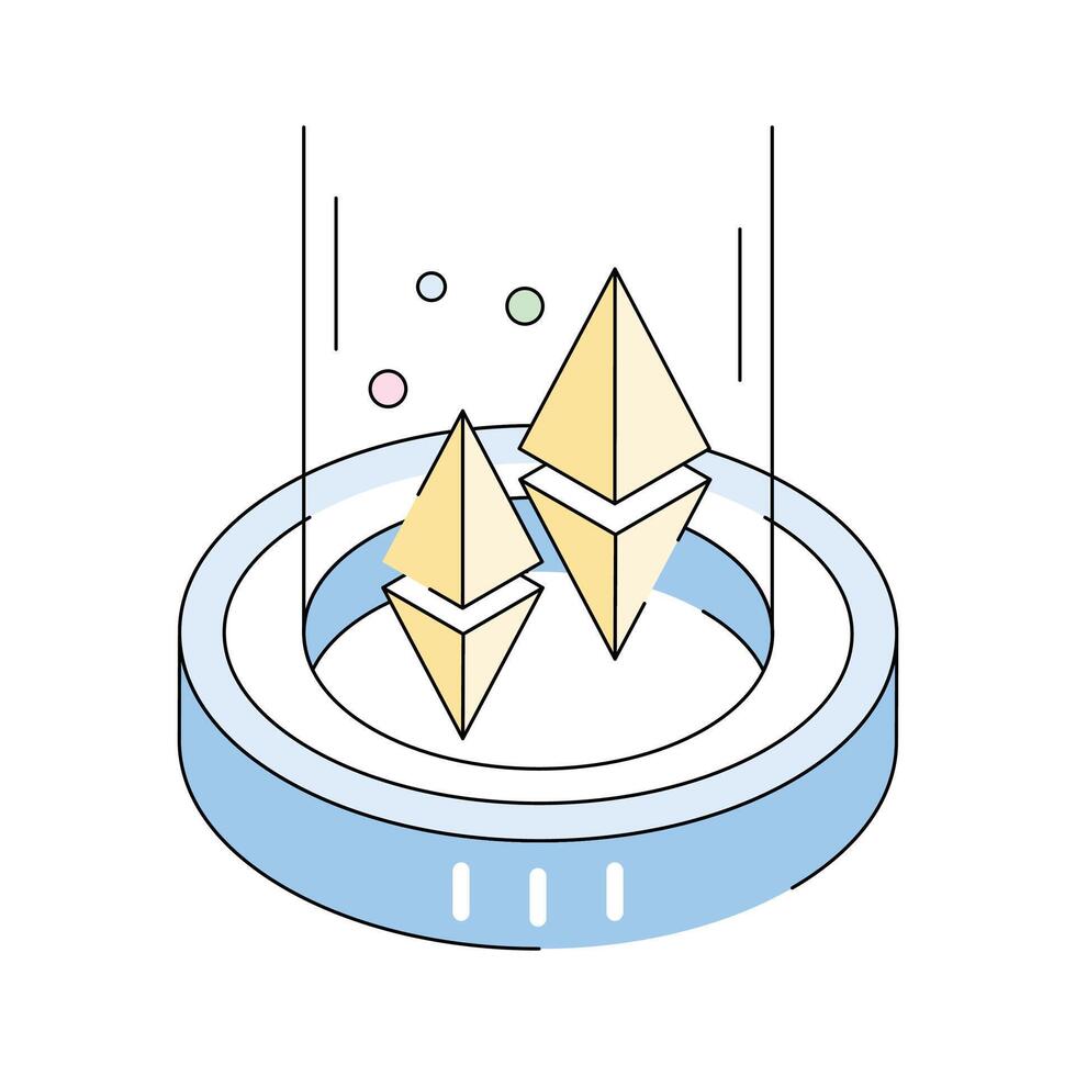 Premium isometric icon for ethereum blockchain operations vector