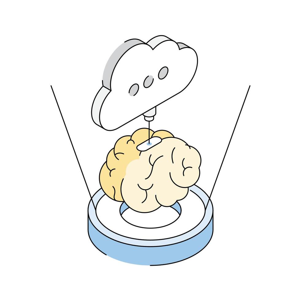Modern isometric icon representing innovative ai cloud structure vector