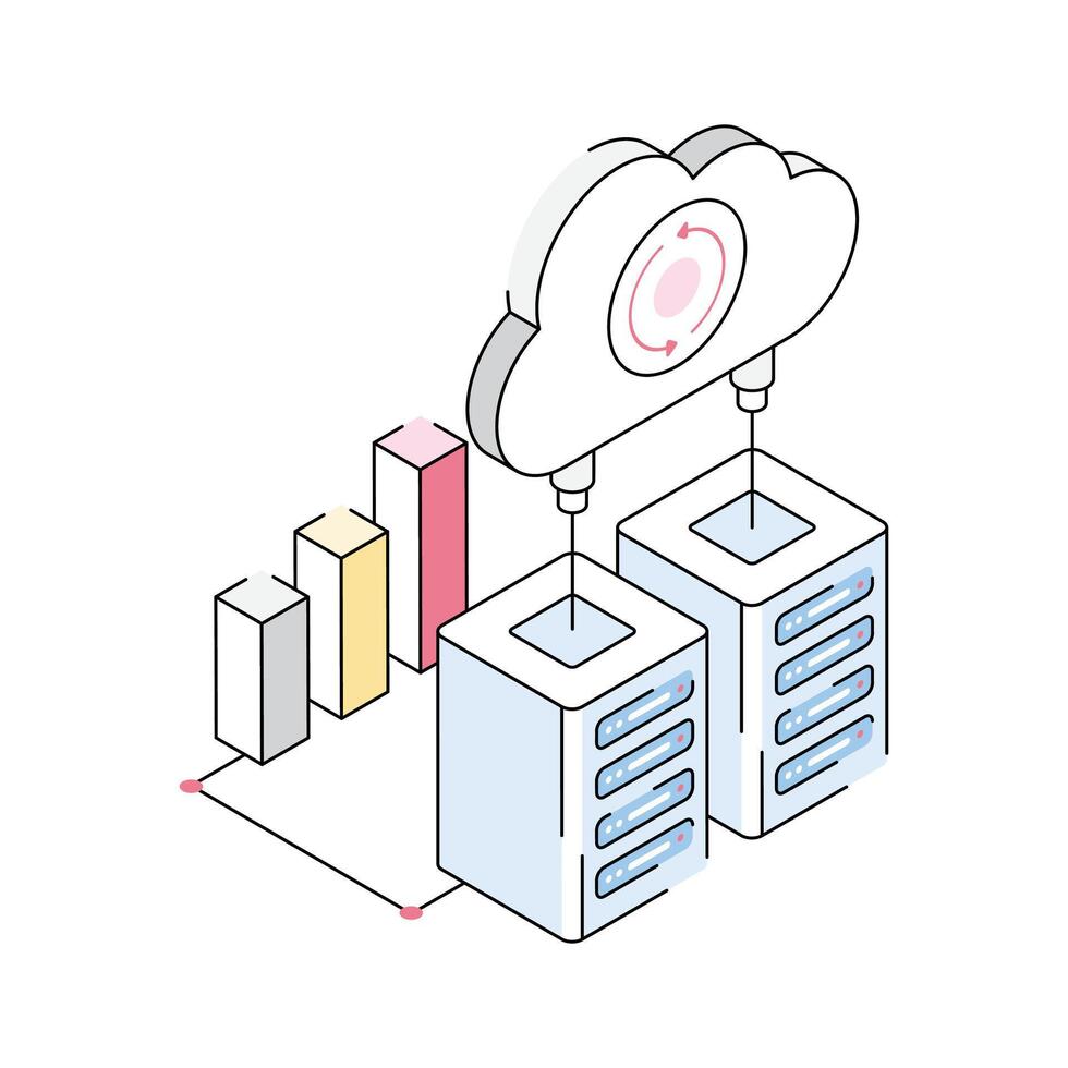 Get a glimpse of this cloud backup isometric icon vector