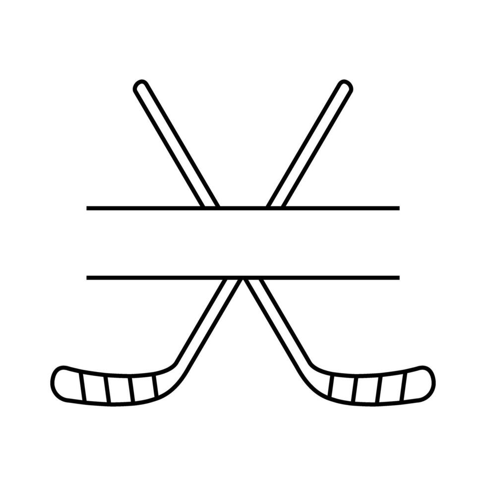 ice hockey sticks icon over white background, line style, illustration vector
