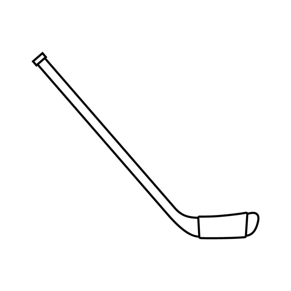 Hockey stick icon. Outline hockey stick icon for web design isolated on white background vector
